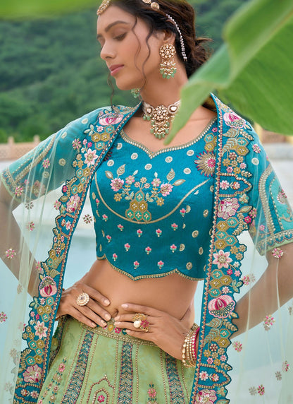 Embroidered Silk A - Line Lehenga - L2813