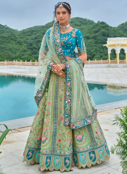 Embroidered Silk A - Line Lehenga - L2813