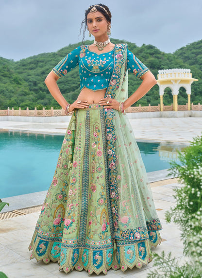 Embroidered Silk A - Line Lehenga - L2813