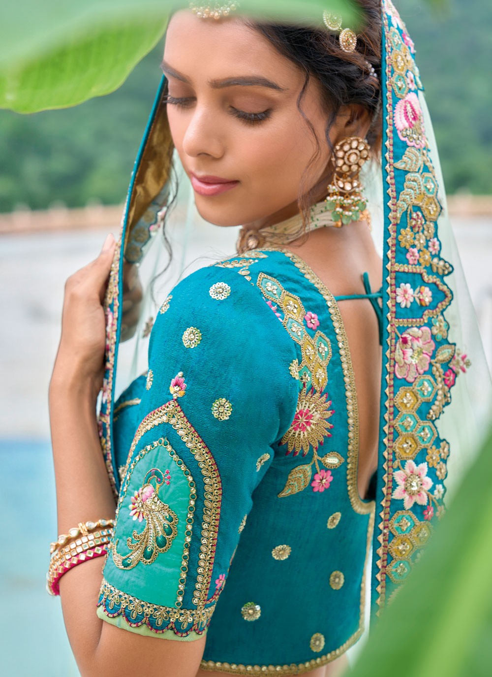 Embroidered Silk A - Line Lehenga - L2813