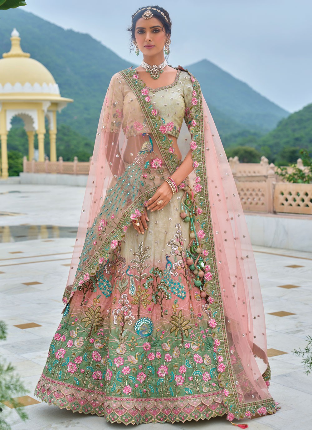 Embroidered Silk A - Line Lehenga - L2813