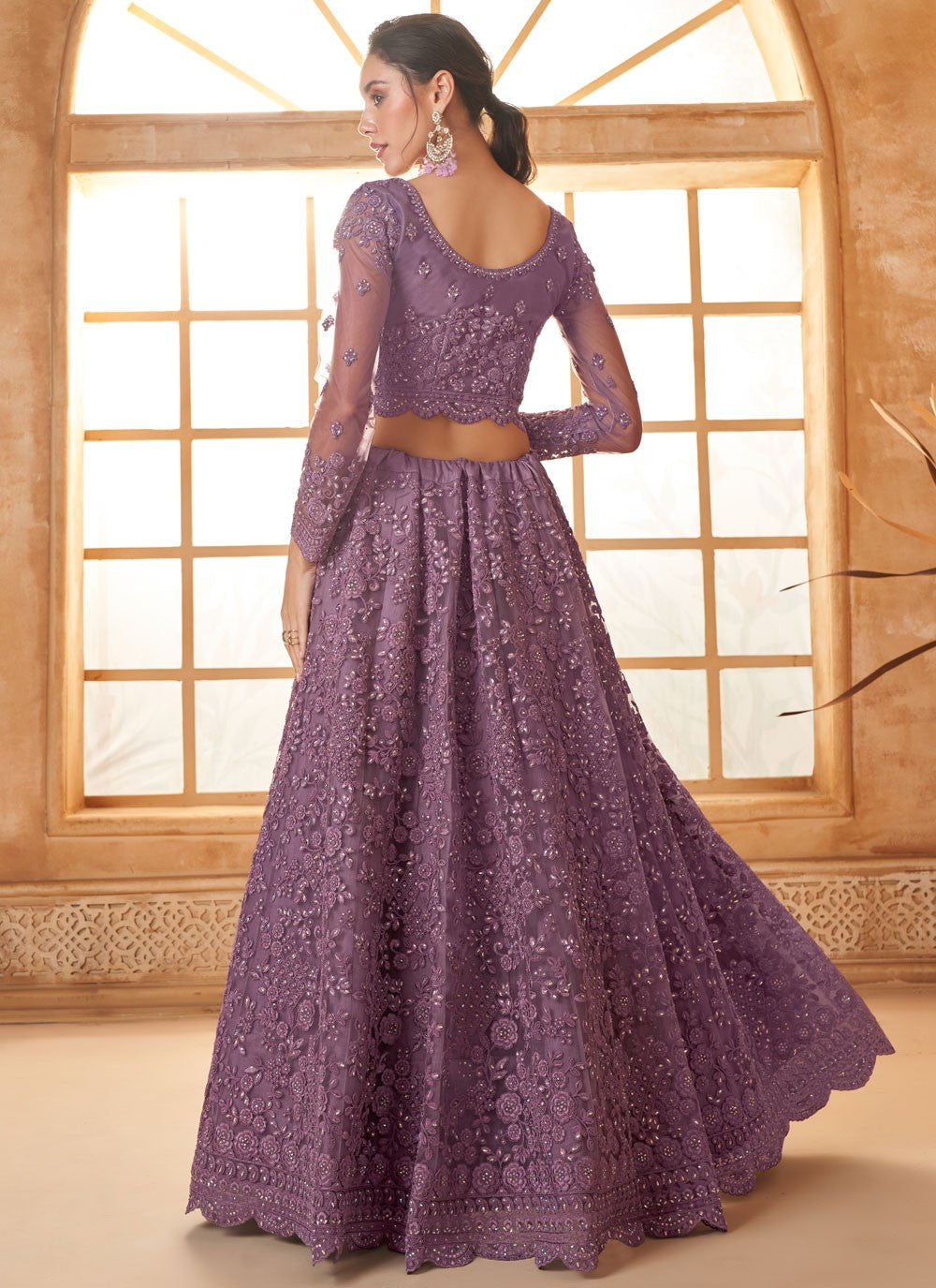 Cord Net A - Line Lehenga - L2719