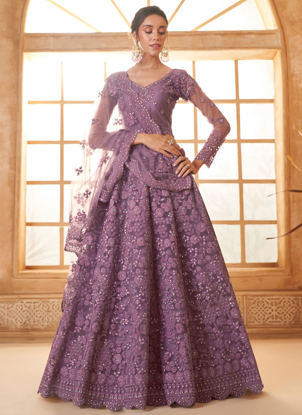 Cord Net A - Line Lehenga - L2719