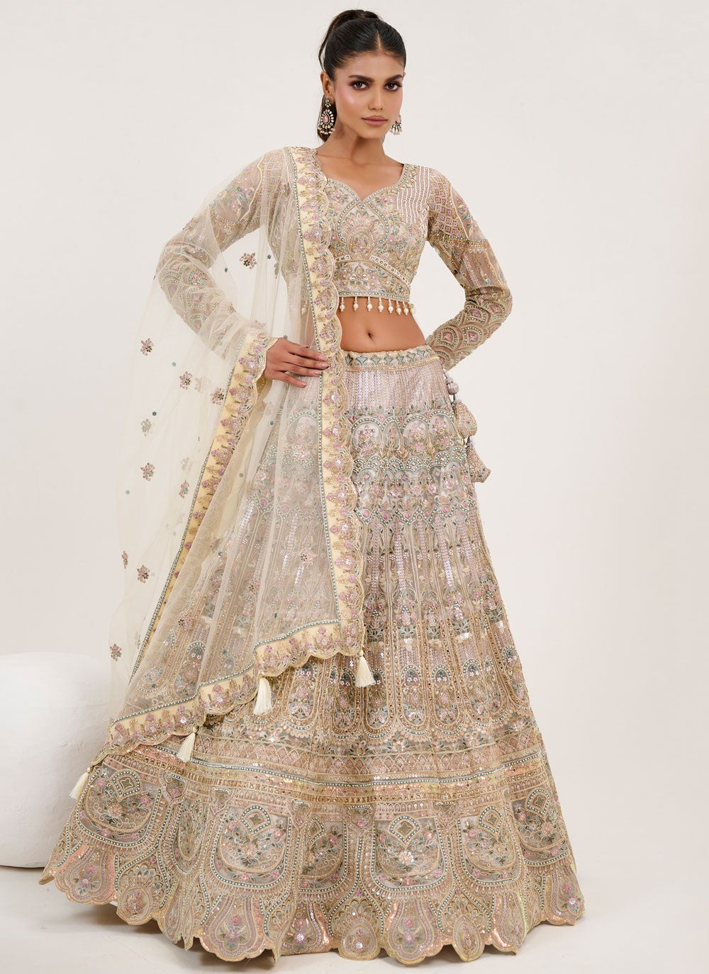 Embroidered Silk Readymade Lehenga Choli - L2801
