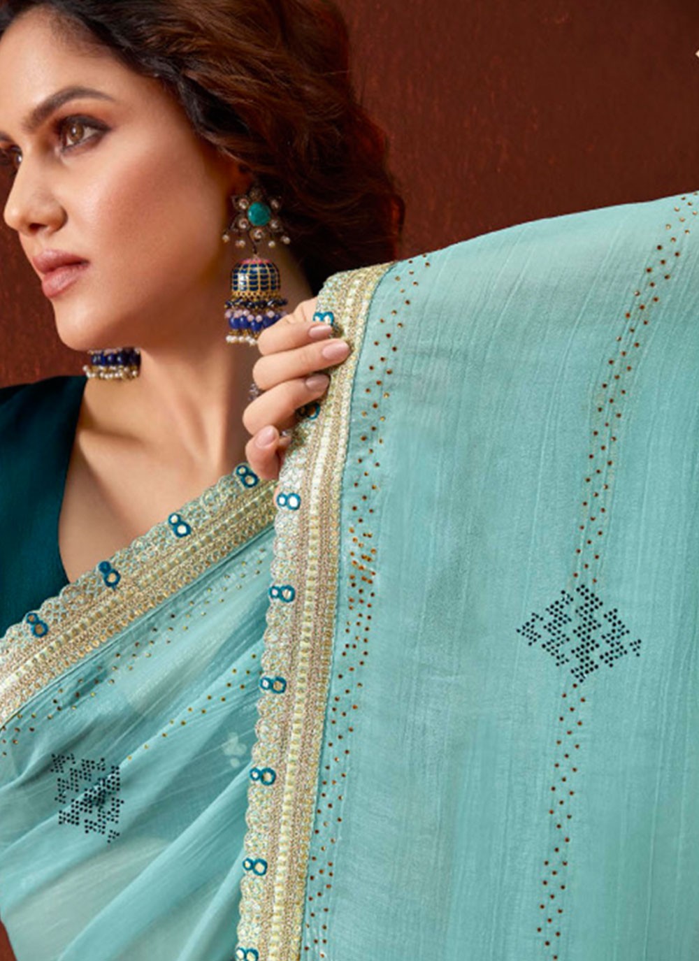 Classic Stones Chinon Saree - S7057