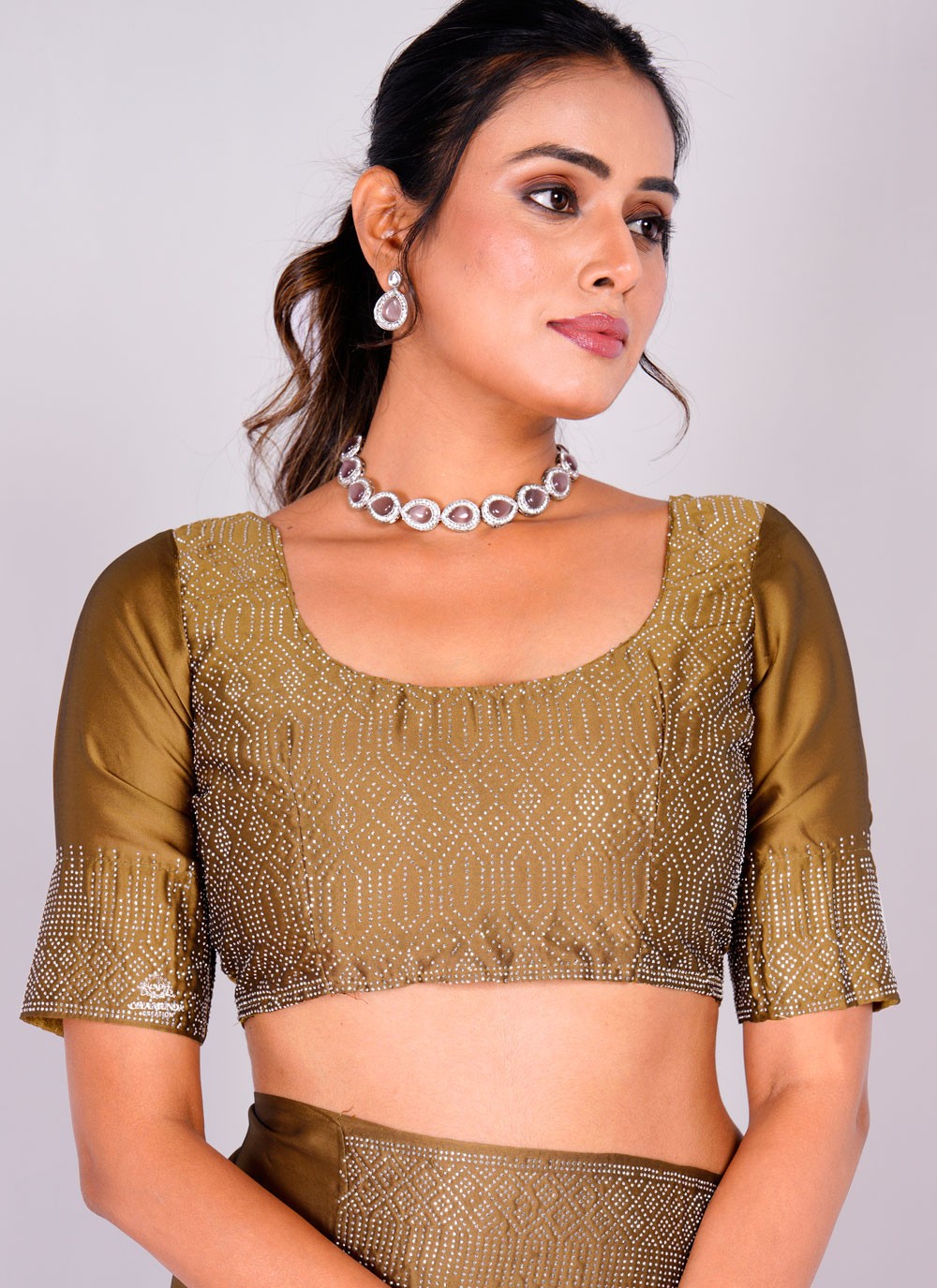 Trendy Swarovski Rangoli Saree - S5617