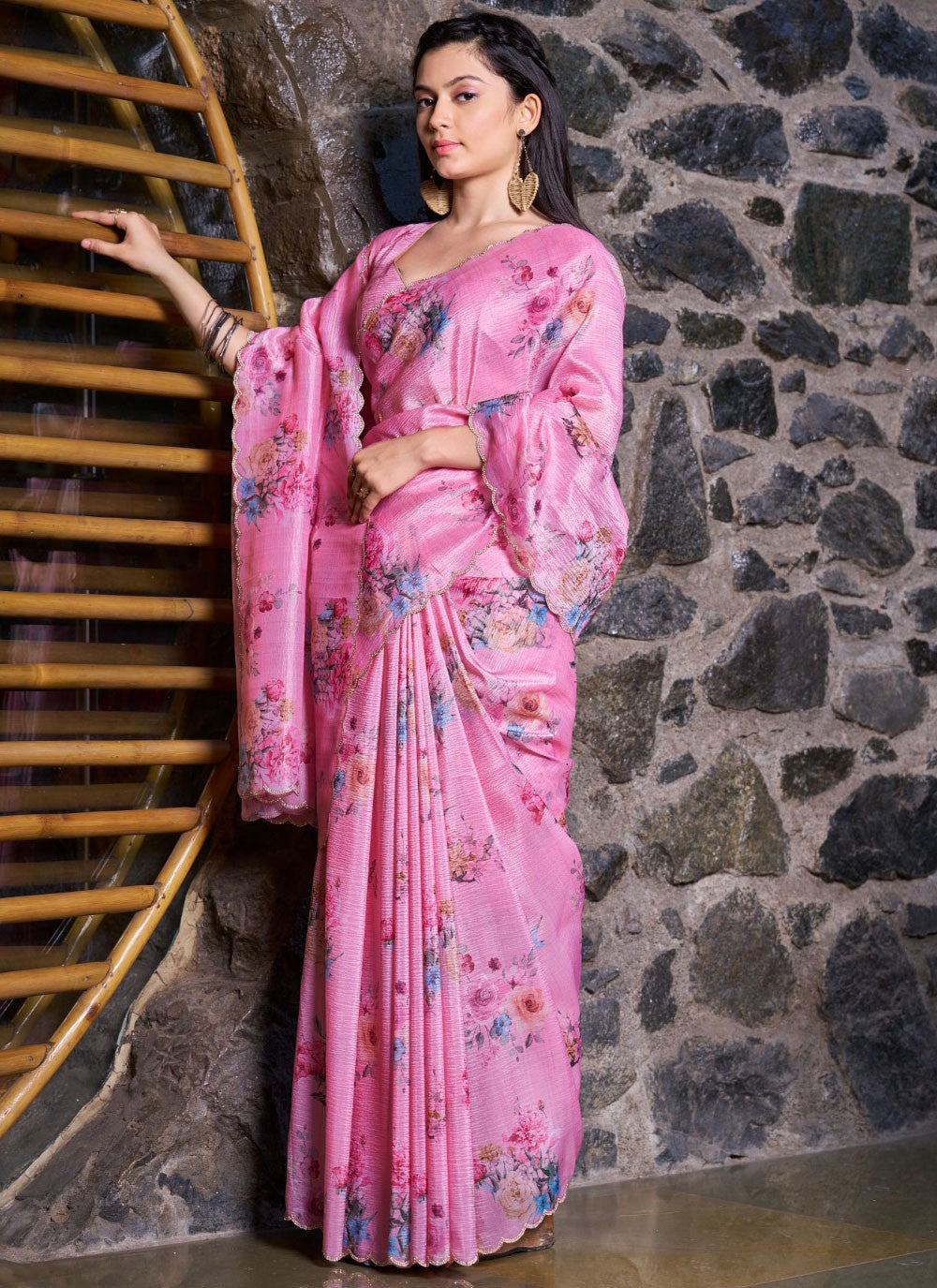 Cutdana, Printed, Swarovski Crush Saree - S11574