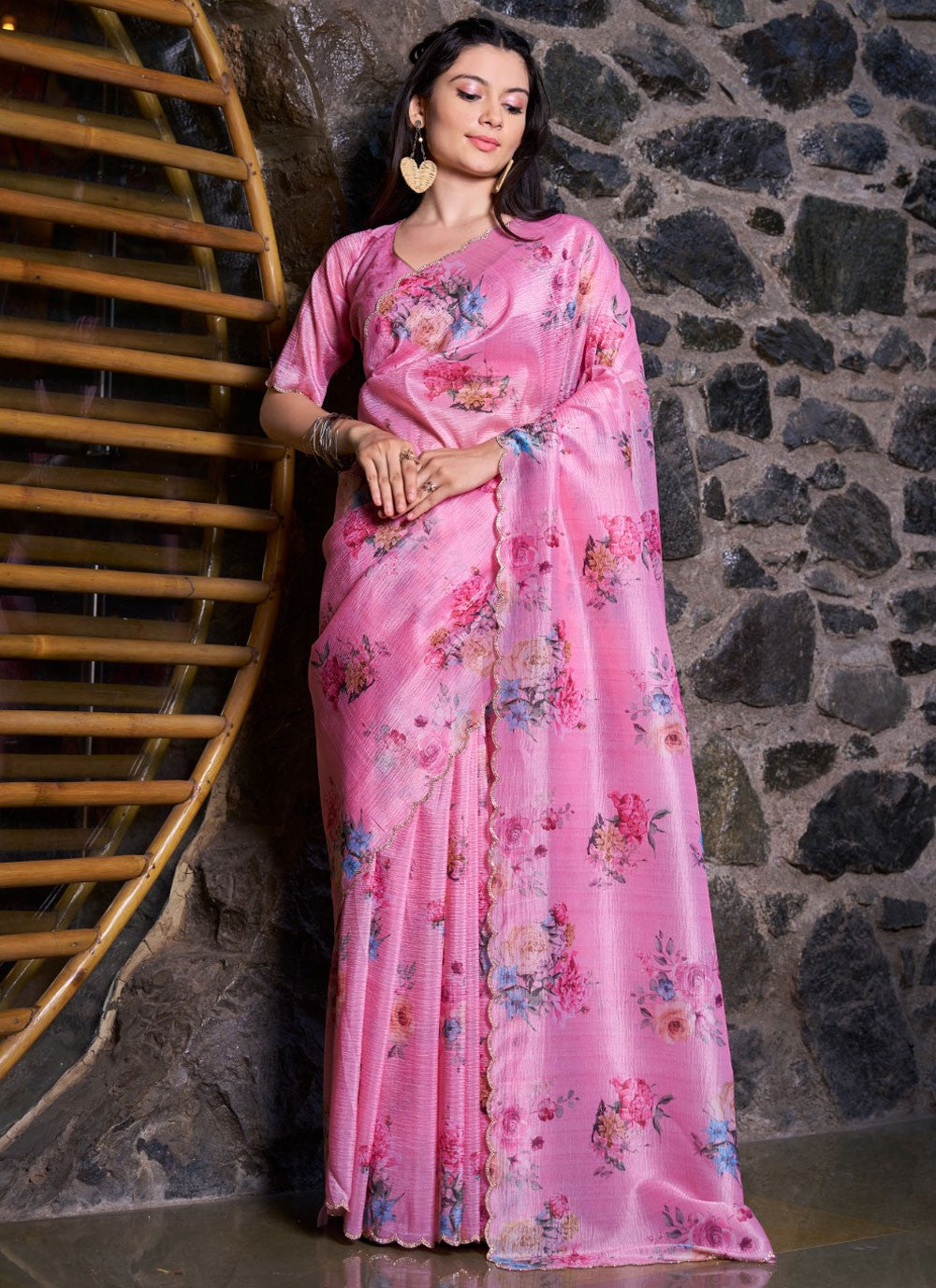 Cutdana, Printed, Swarovski Crush Saree - S11574