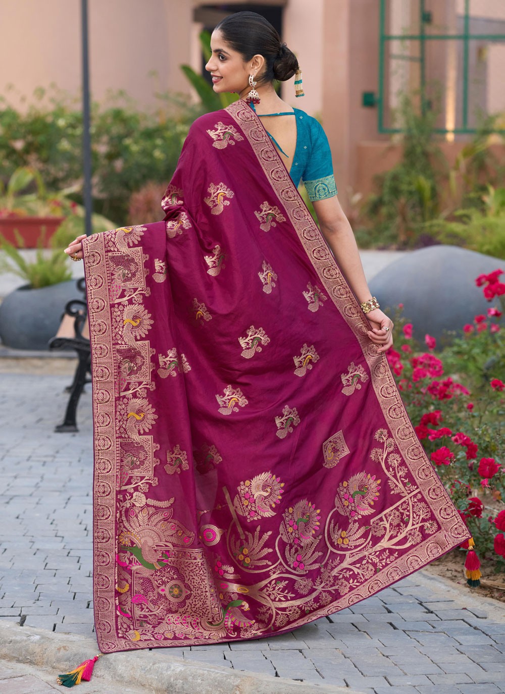 Meenakari Pure Dola Purple Trendy Saree S14927