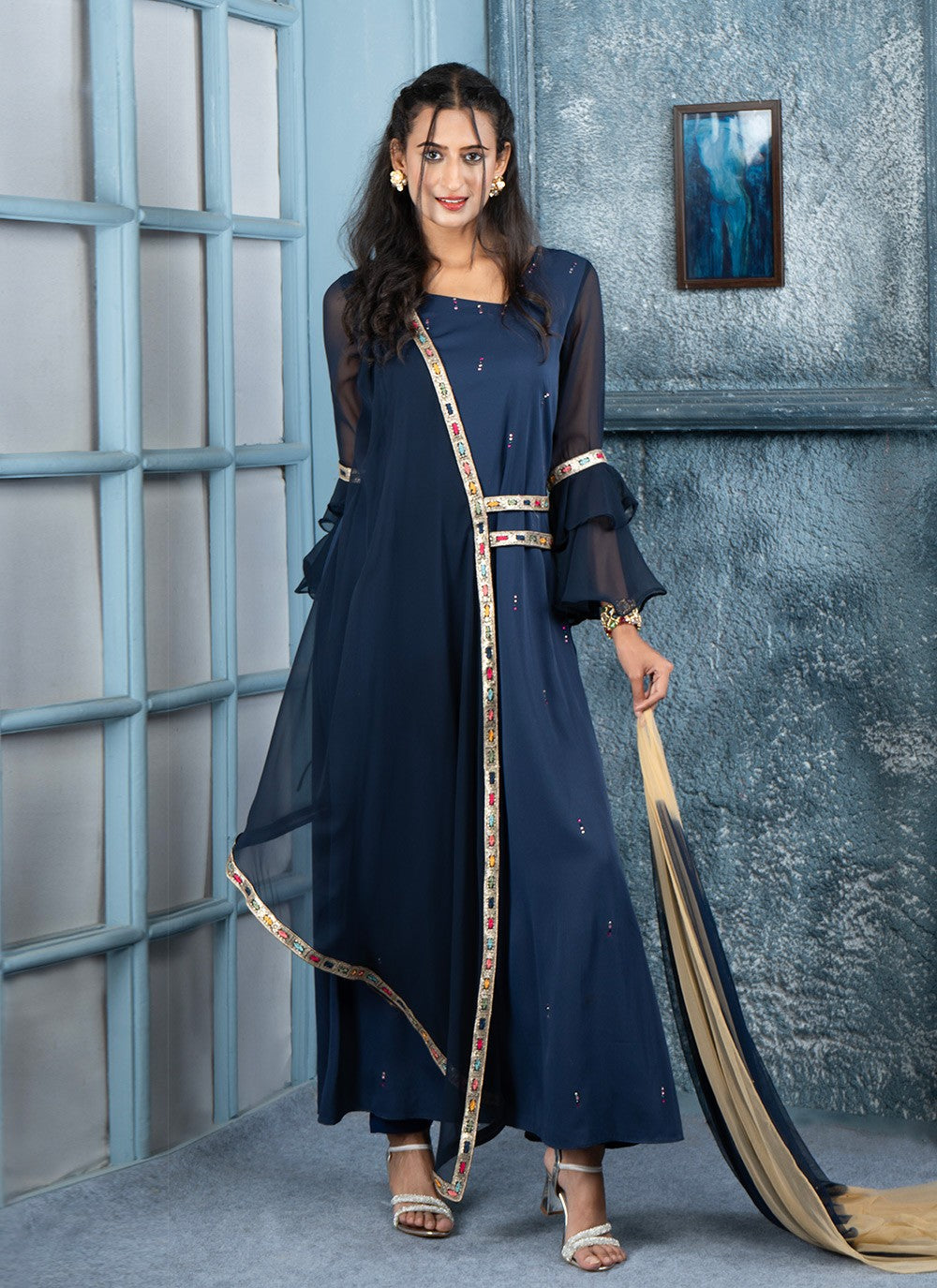 Georgette Pant Style Suit - T3046