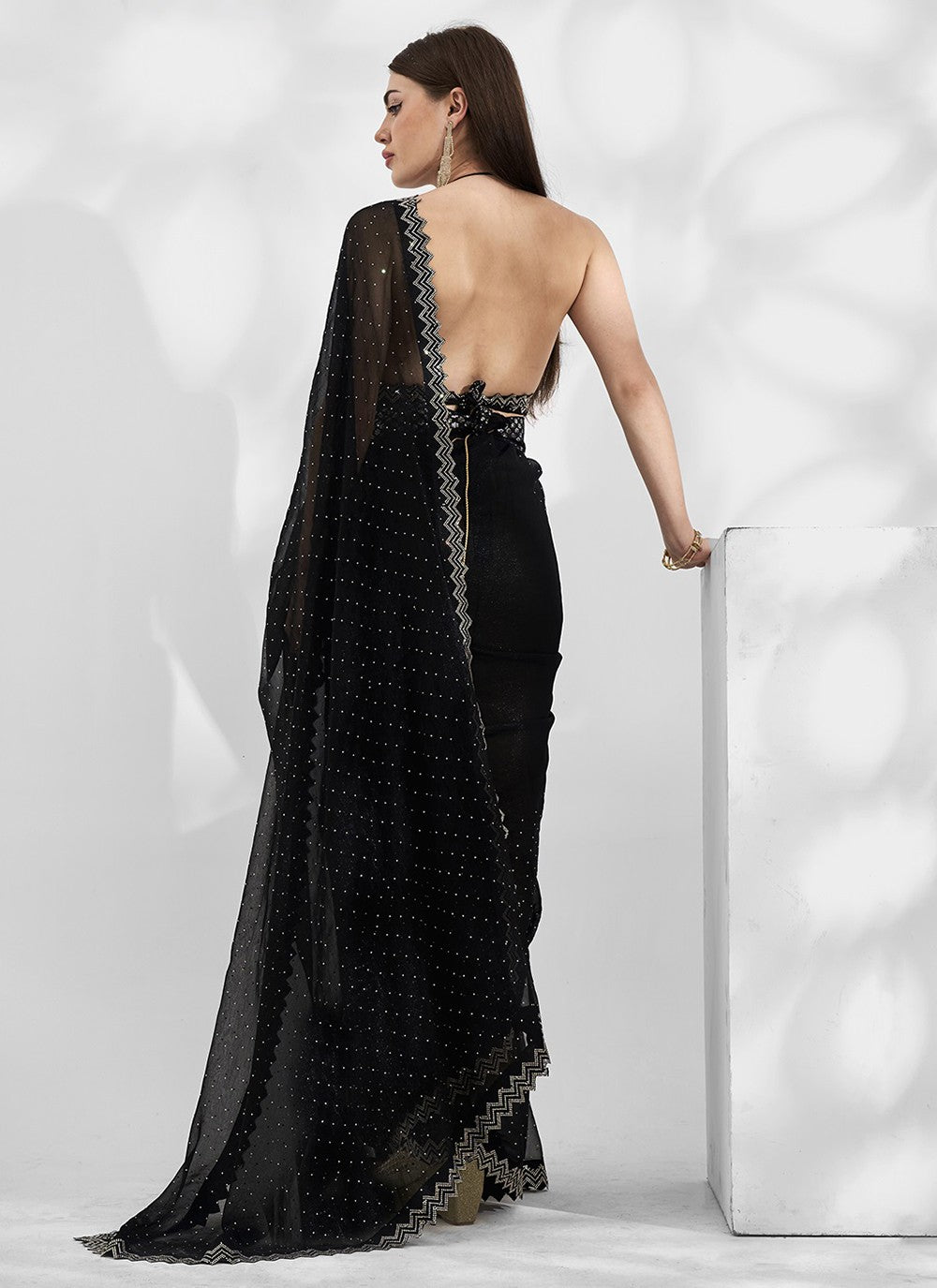 Trendy Swarovski Chiffon, Shimmer Saree - S5240