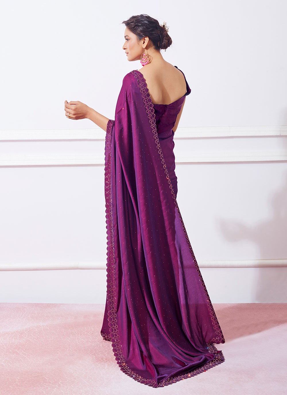 Trendy Swarovski Silk Saree - S4811