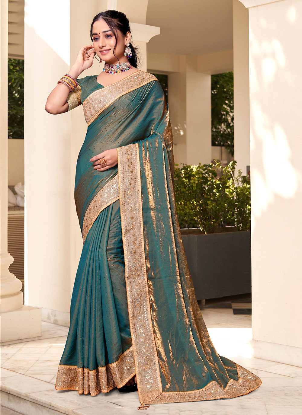 Classic Swarovski Silk Saree - S4828