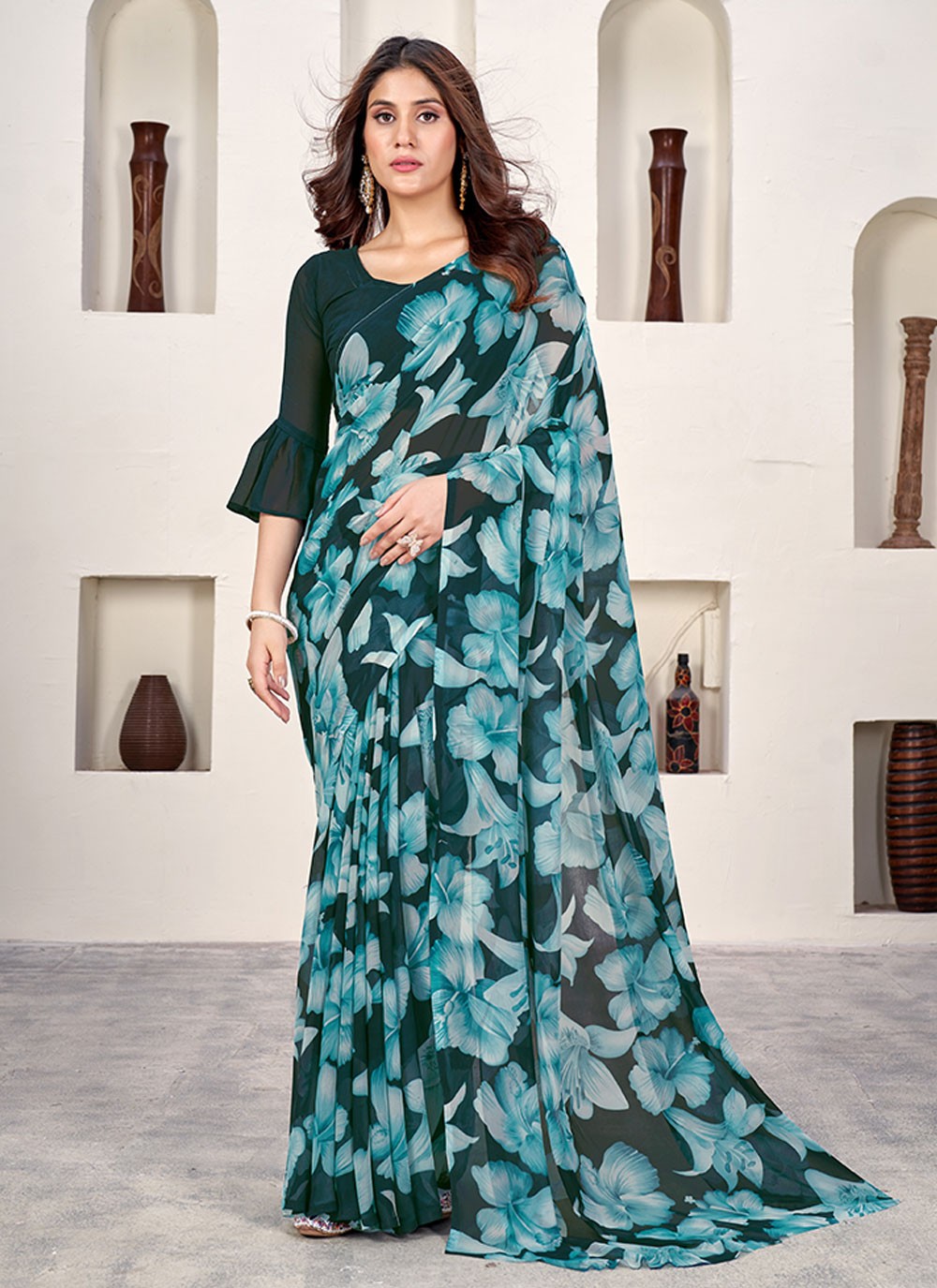 Classic Printed Weight Less Saree - S6119