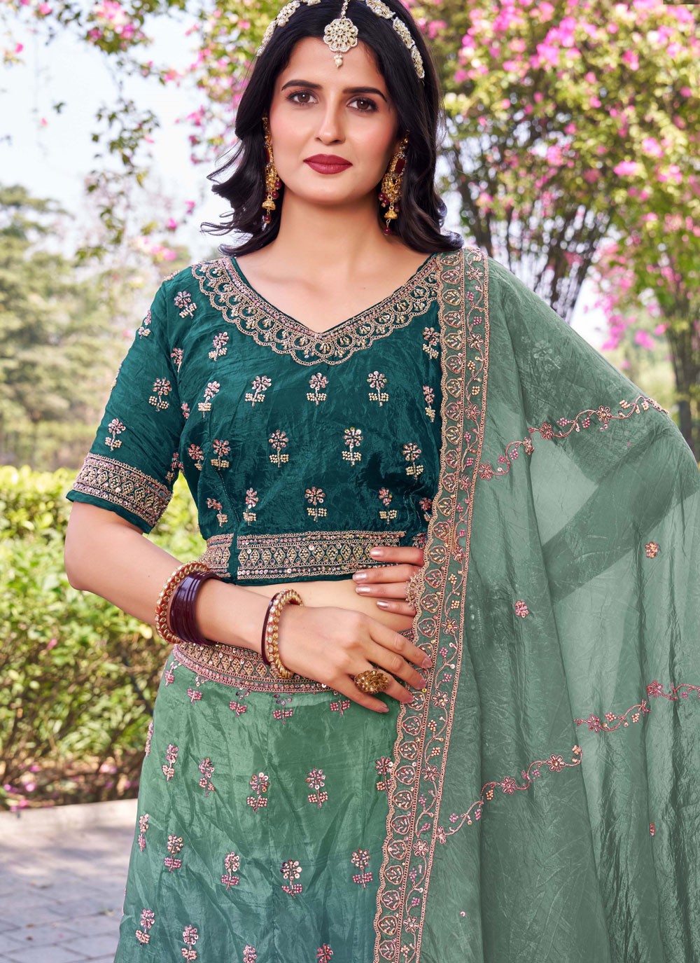 Crush Ceremonial, Festival, Mehandi & Sangeet A - Line Lehenga L3652