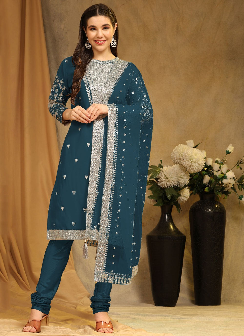 Faux Georgette Salwar Suit - T1633