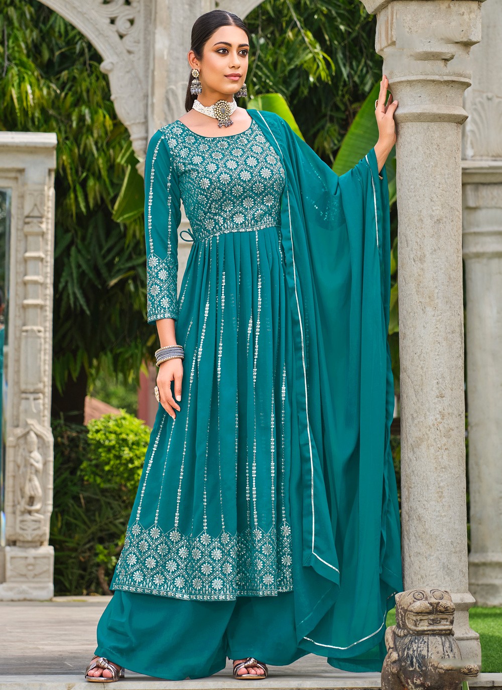 Faux Georgette Salwar Suit - T1409