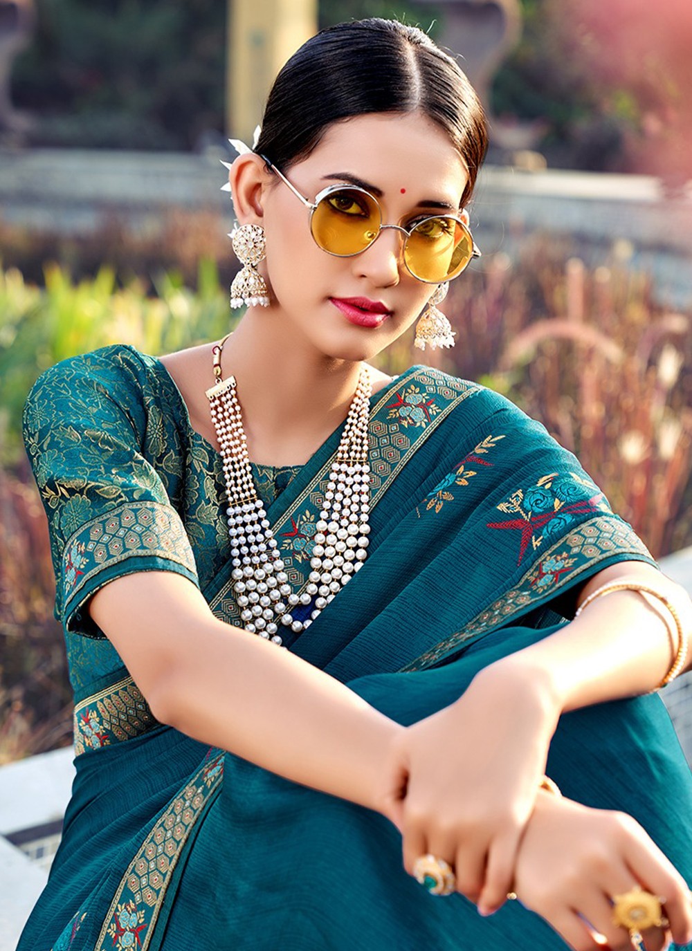 Classic Printed Silk Saree - S3197