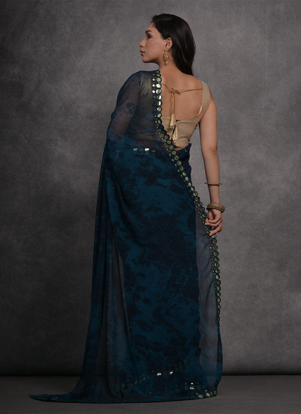 Contemporary Mirror Georgette Saree - S4734