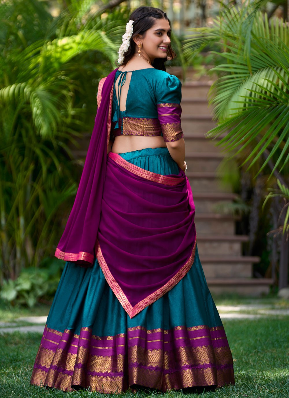 A - Line Lehenga Weaving Zari Polly Cotton  - L7605A