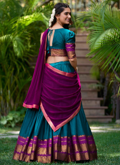 A - Line Lehenga Weaving Zari Polly Cotton  - L7605A