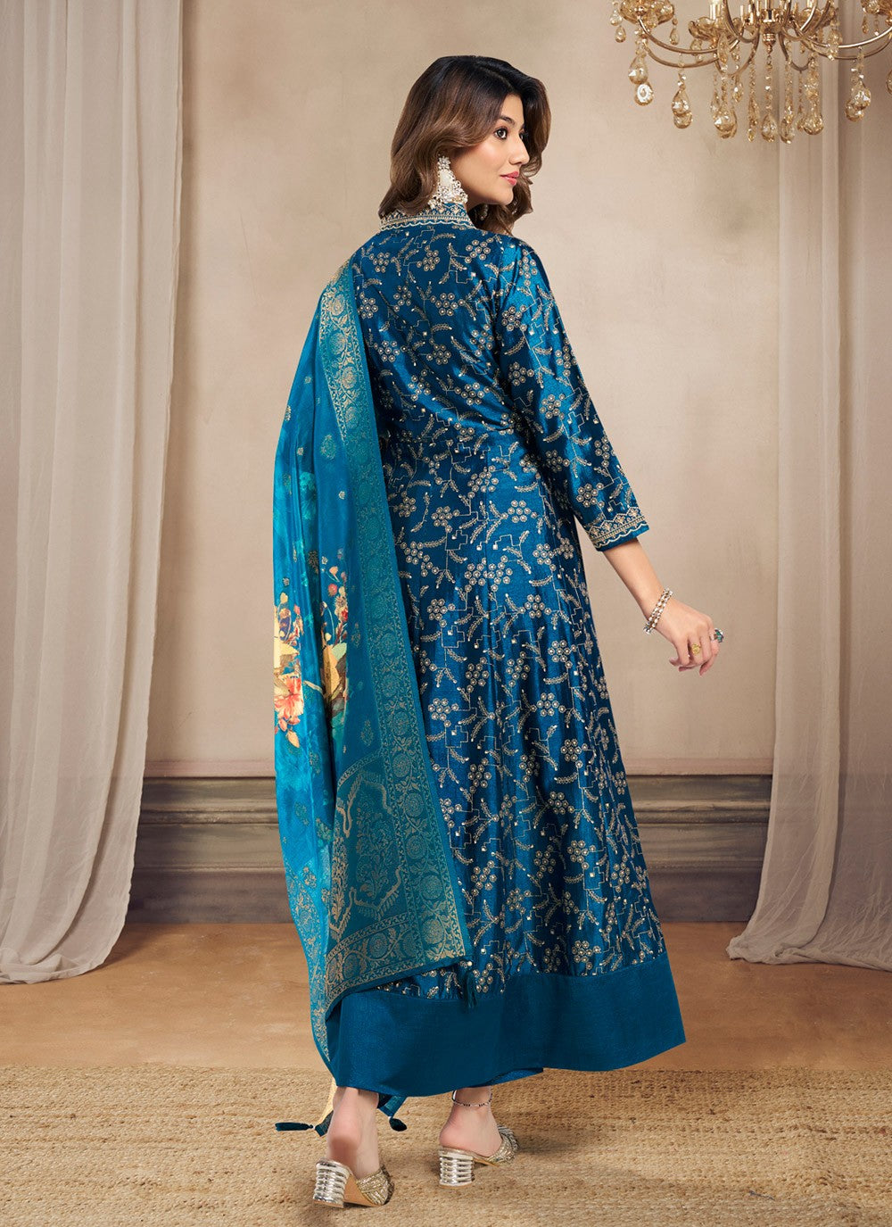 Embroidered Silk Anarkali - T4660
