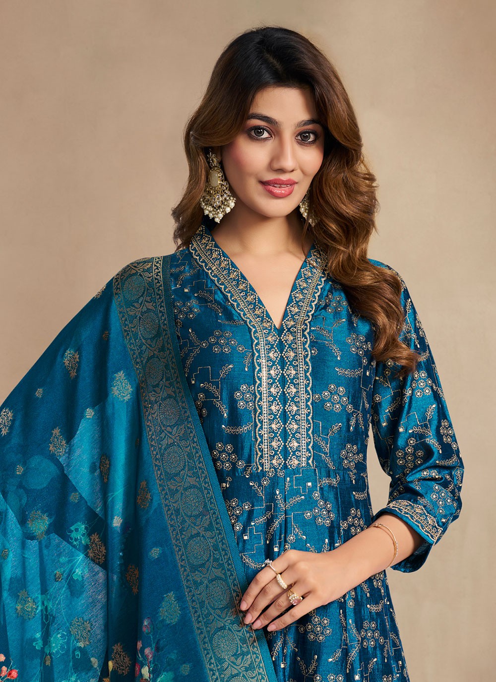 Embroidered Silk Anarkali - T4660