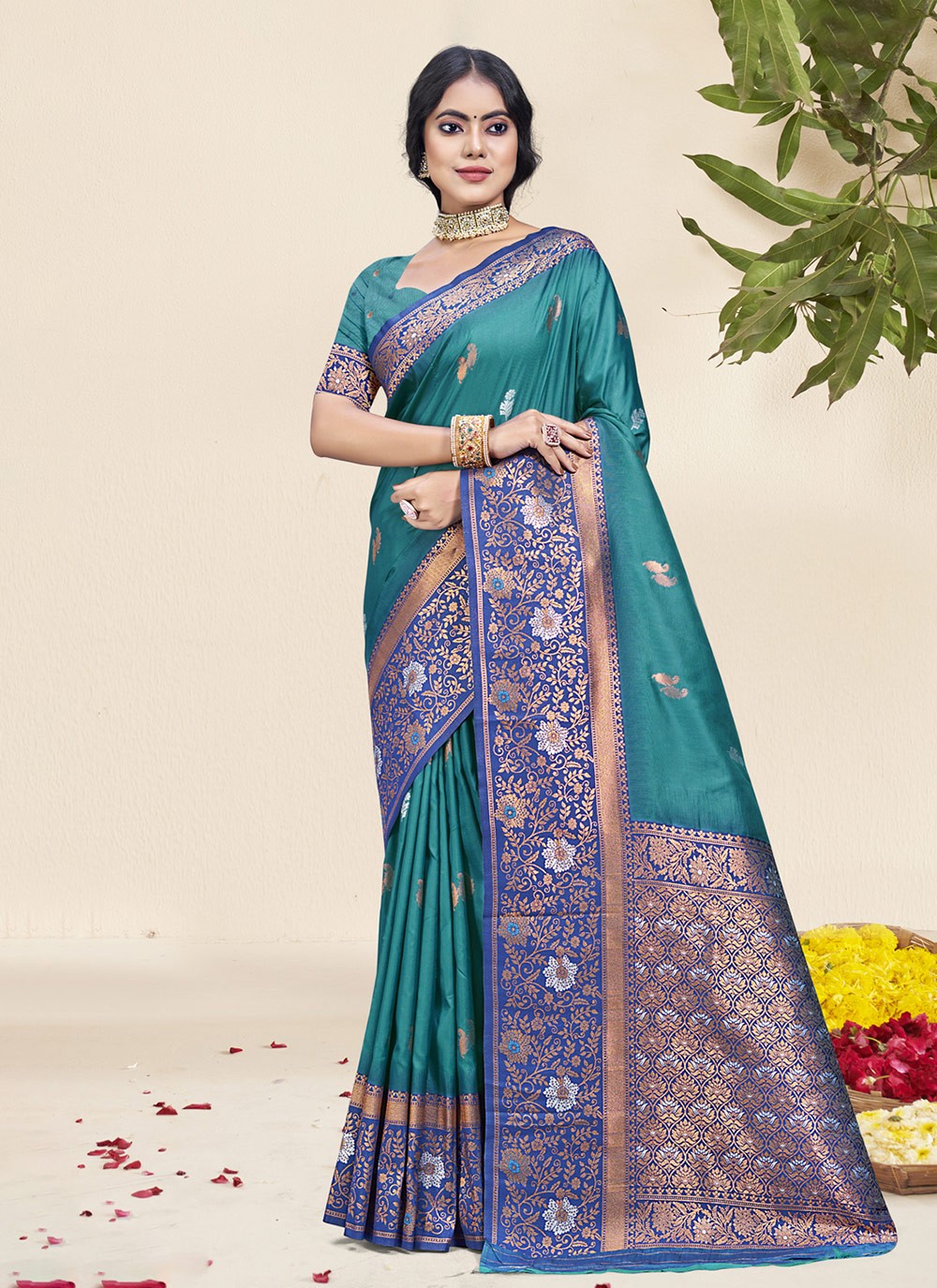Classic Printed Silk Purple Saree - S11238