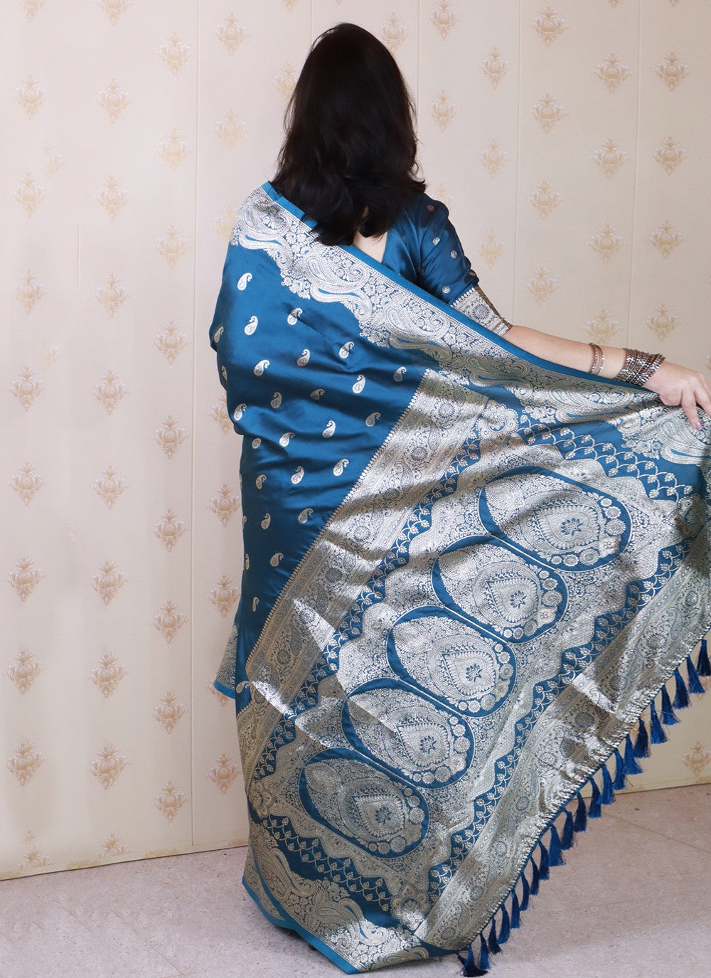 Teal Banarasi Silk Trendy Saree Woven S19463