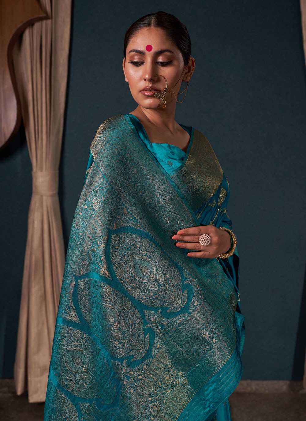 Classic Woven Satin Silk Saree - S3876