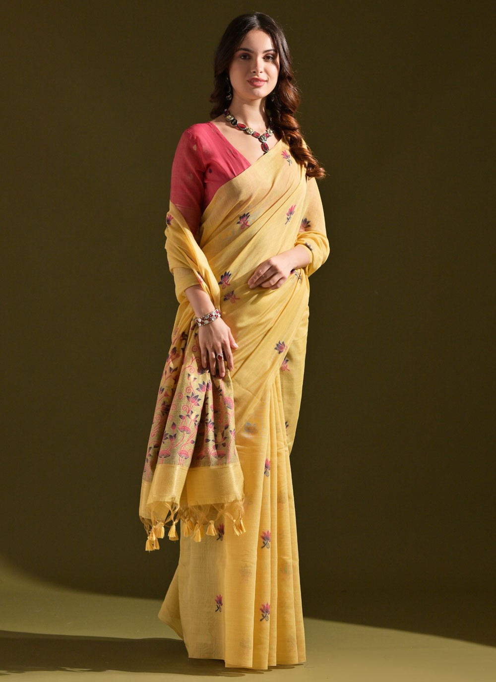 Thread, Woven Cotton Saree - S11916