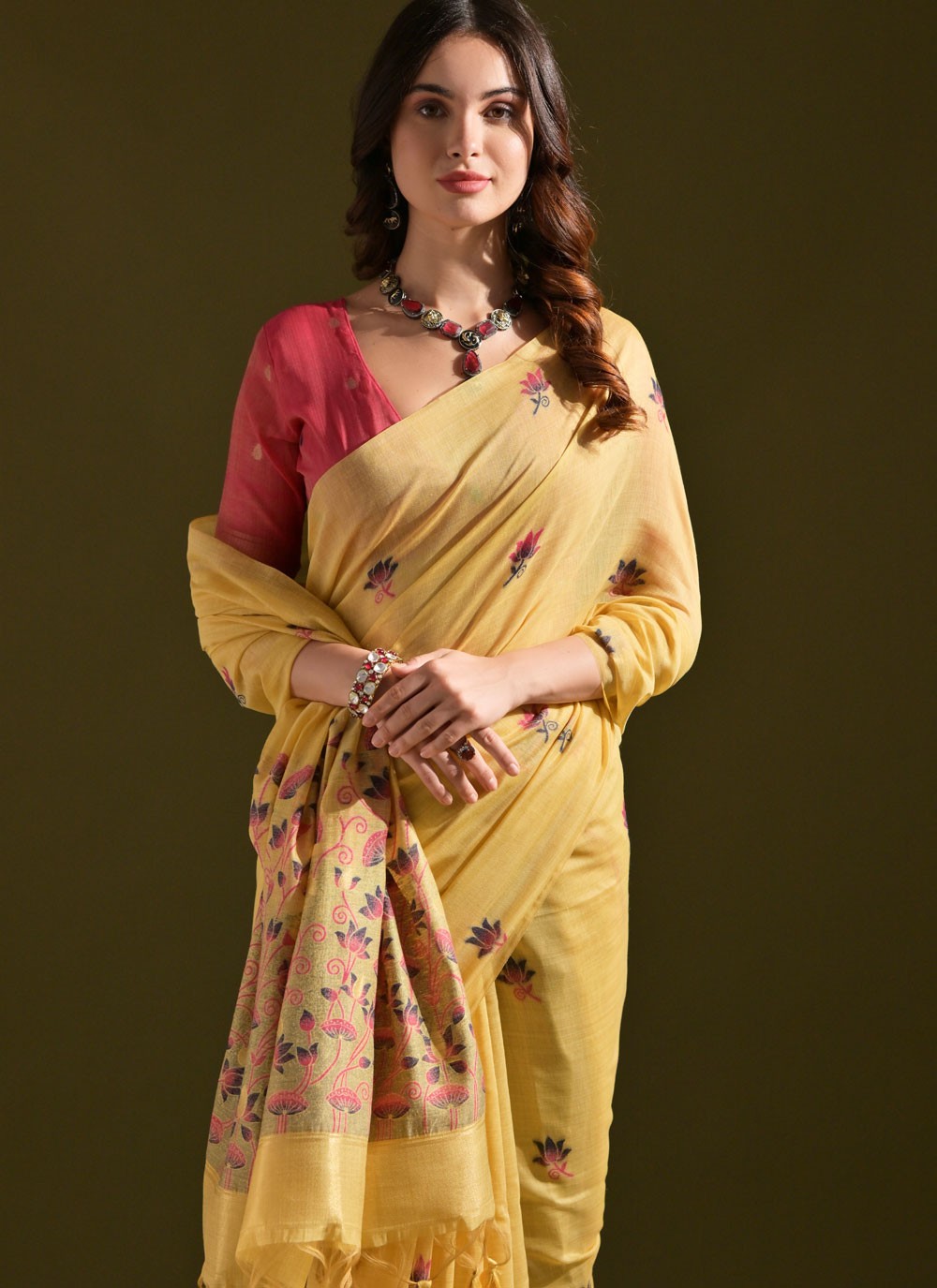 Thread, Woven Cotton Saree - S11916