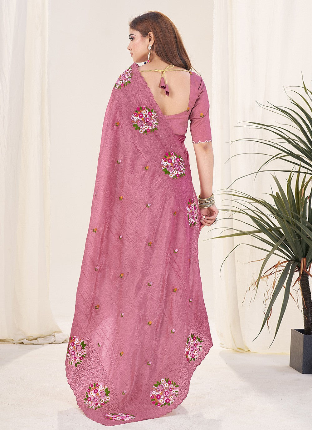 Purple Crush Classic Saree Cut Work, Embroidered, Thread S19138