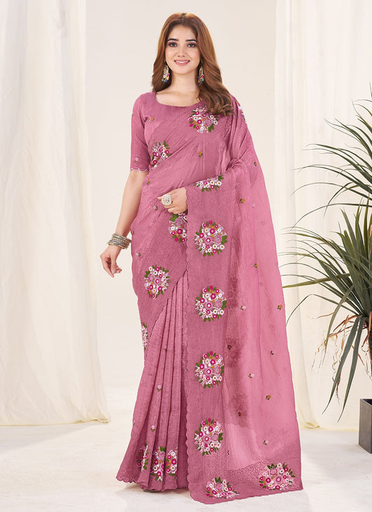 Purple Crush Classic Saree Cut Work, Embroidered, Thread S19138
