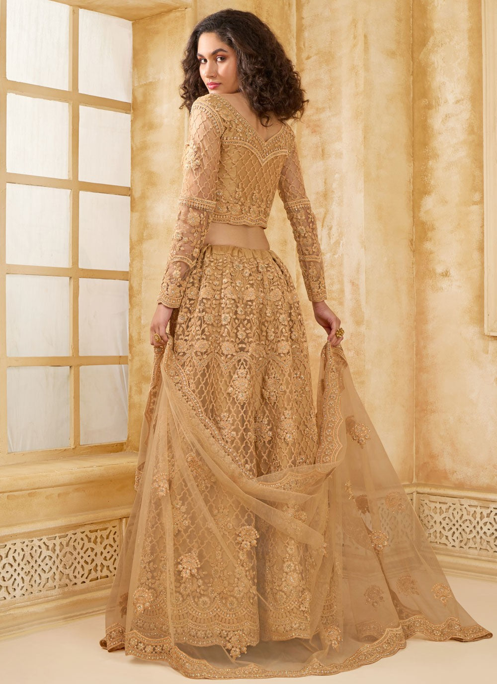 Cord Net A - Line Lehenga - L2858