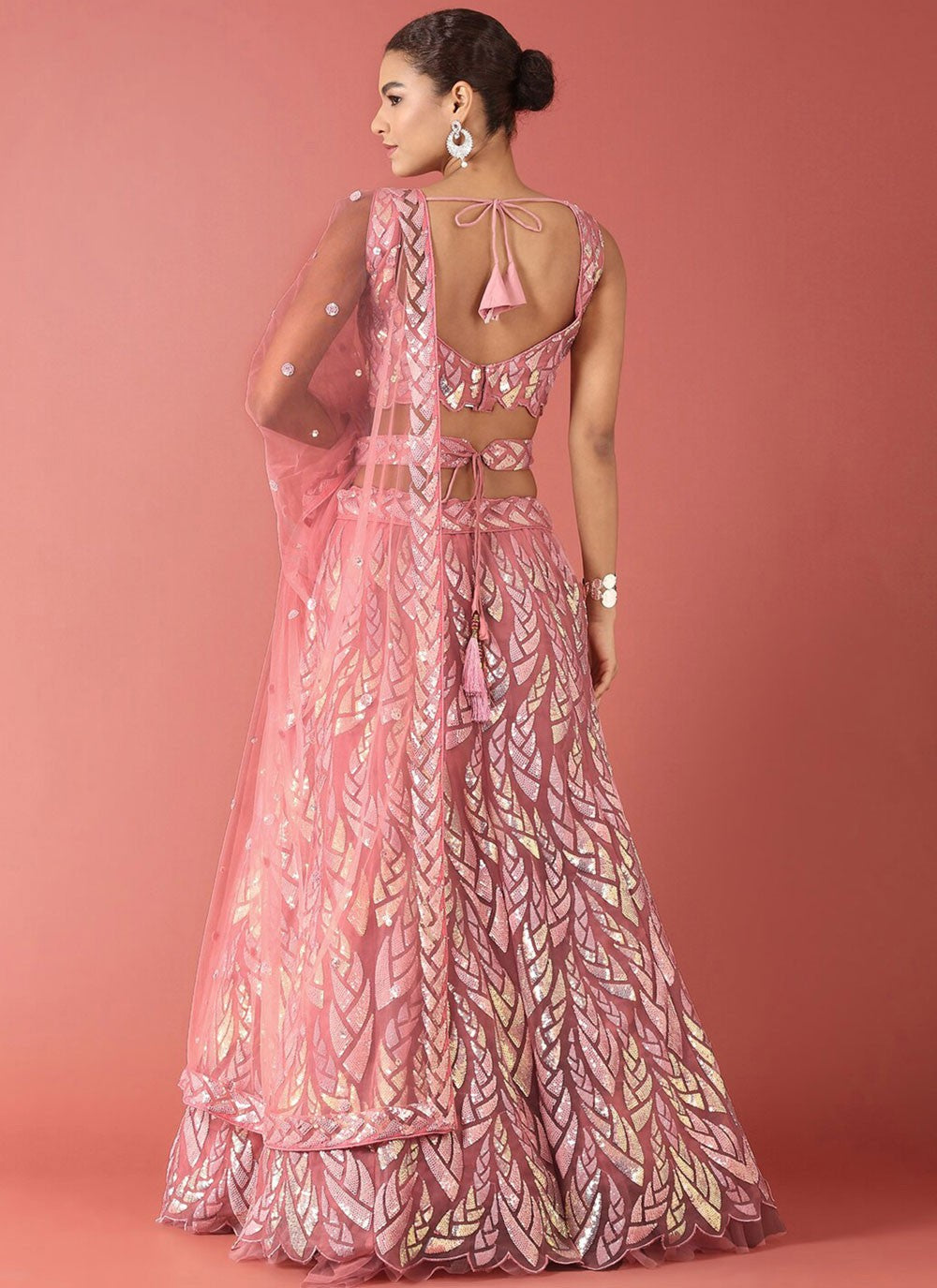 Embroidered Net A - Line Lehenga - L2351