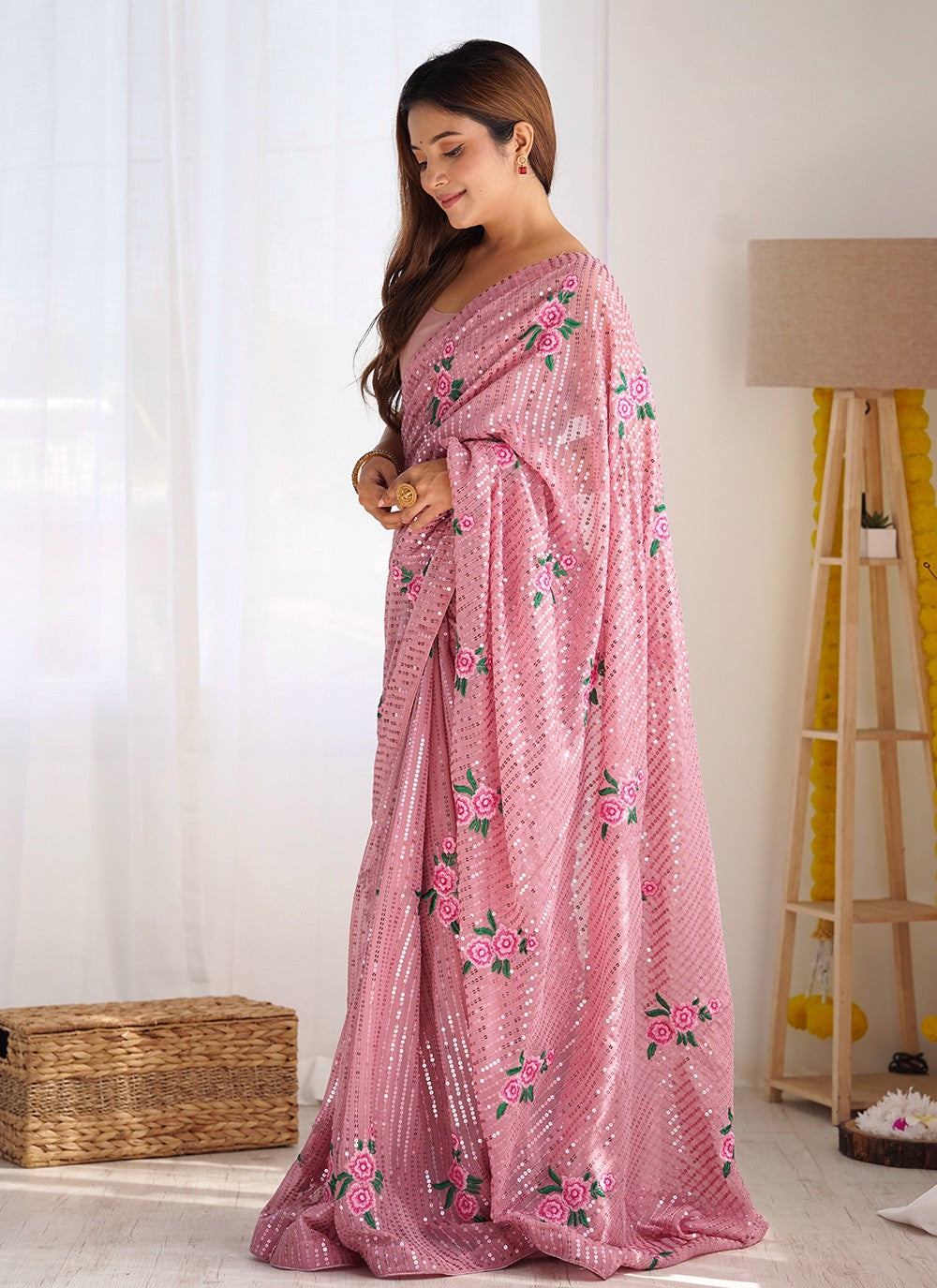 Classic Embroidered Georgette Saree - S8567