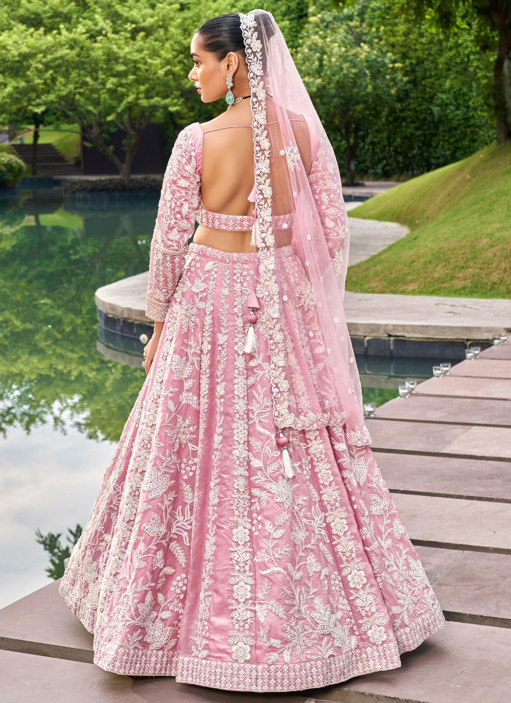 Embroidered Tissue A - Line Lehenga - L2421