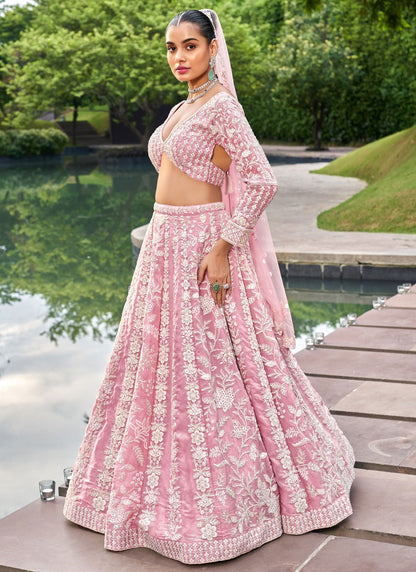 Embroidered Tissue A - Line Lehenga - L2421