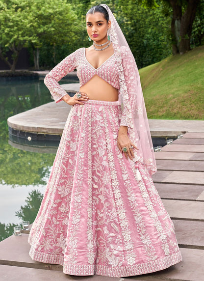 Embroidered Tissue A - Line Lehenga - L2421