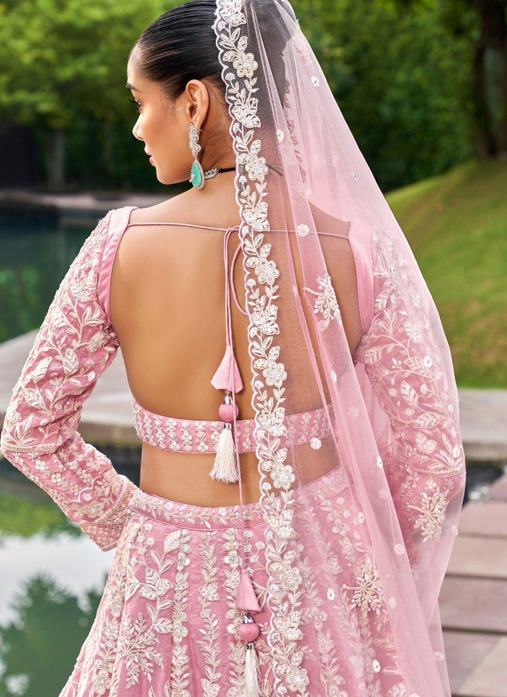 Embroidered Tissue A - Line Lehenga - L2421