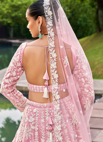 Embroidered Tissue A - Line Lehenga - L2421