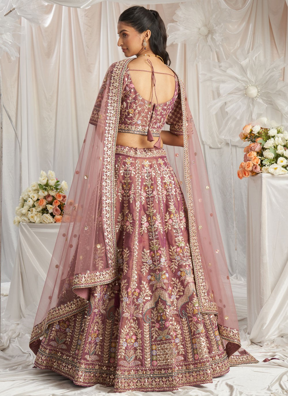 Embroidered Tissue A - Line Lehenga - L2421