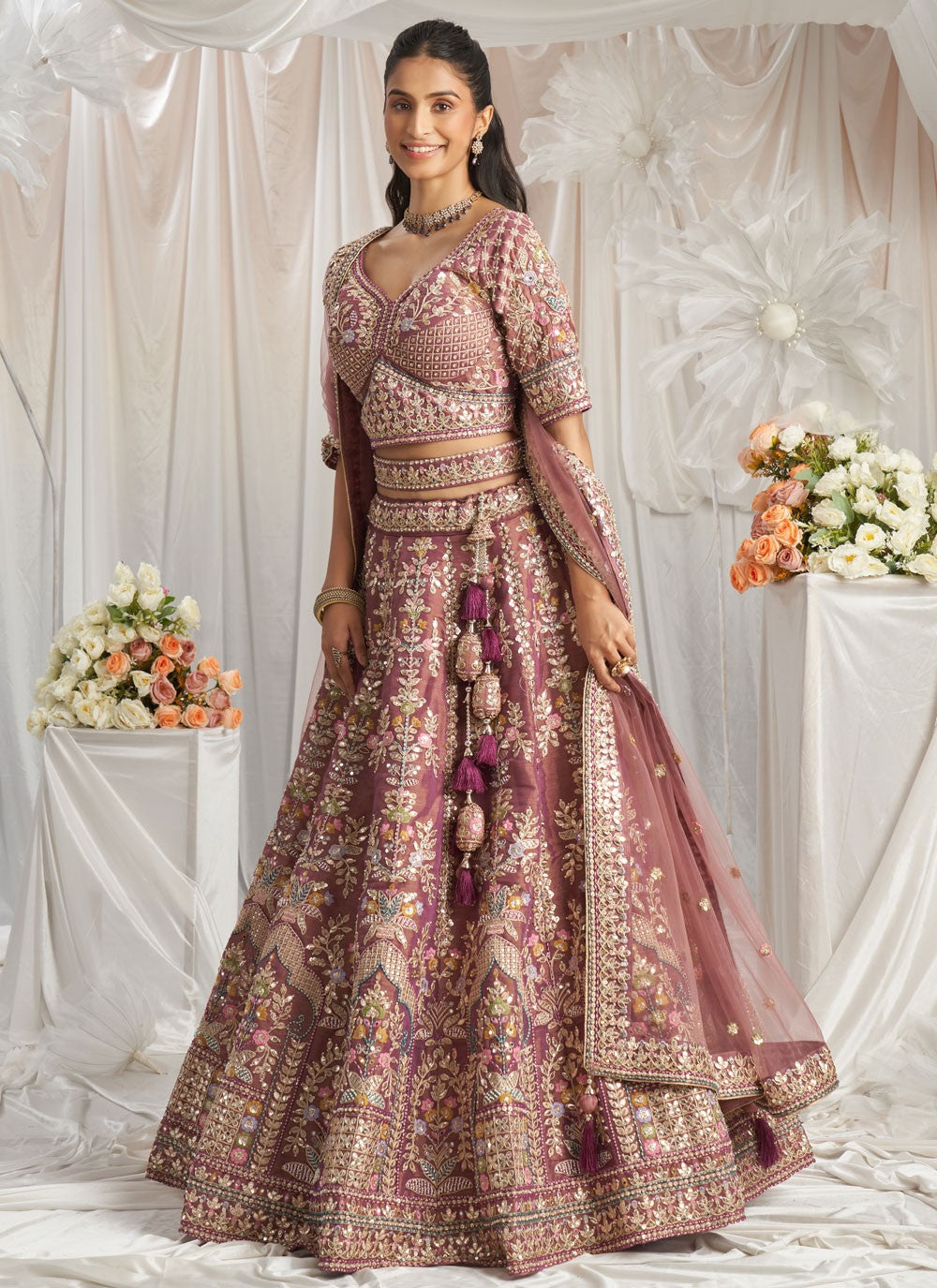 Embroidered Tissue A - Line Lehenga - L2421