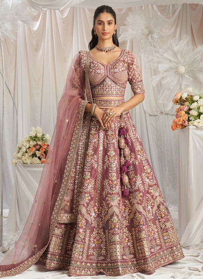 Embroidered Tissue A - Line Lehenga - L2421