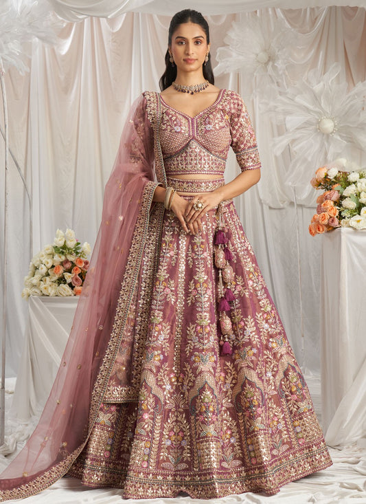 Embroidered Tissue A - Line Lehenga - L2421