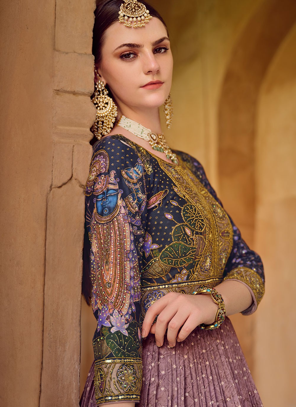 Embroidered Silk Gown - G1894