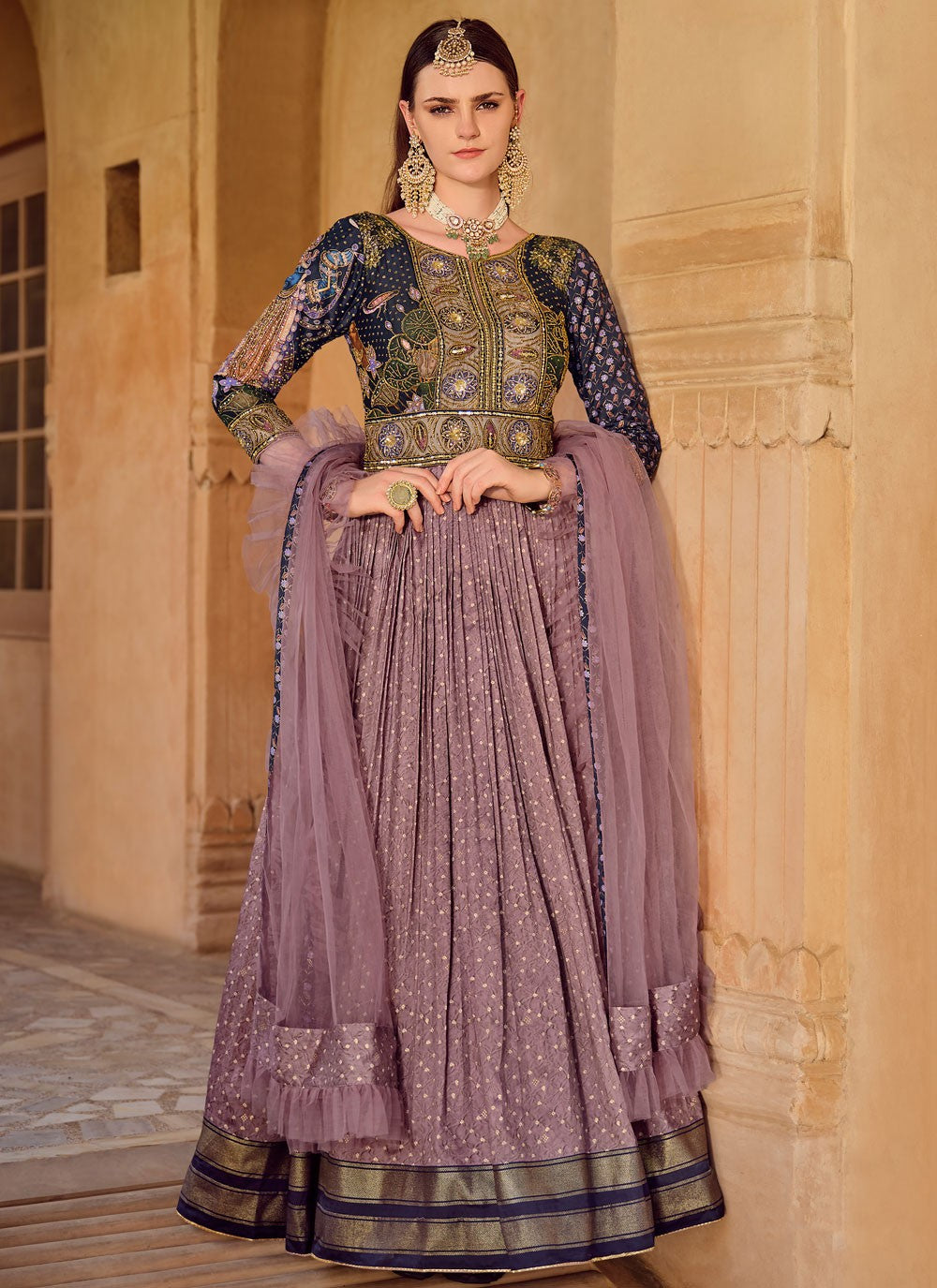 Embroidered Silk Gown - G1894