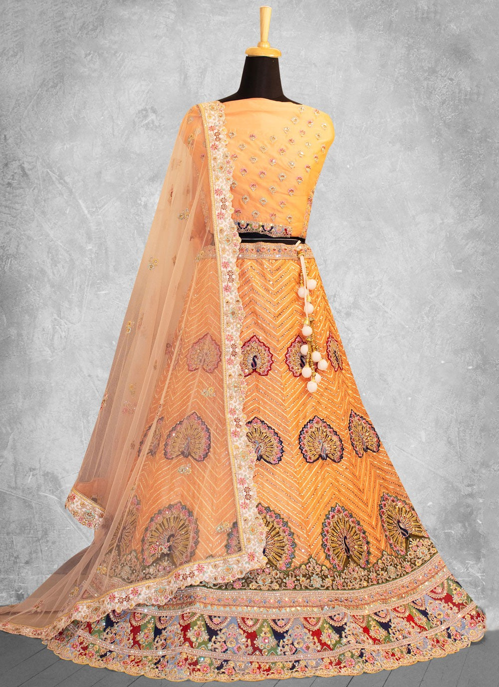 Georgette Engagement, Mehandi & Sangeet, Reception A - Line Lehenga L3597