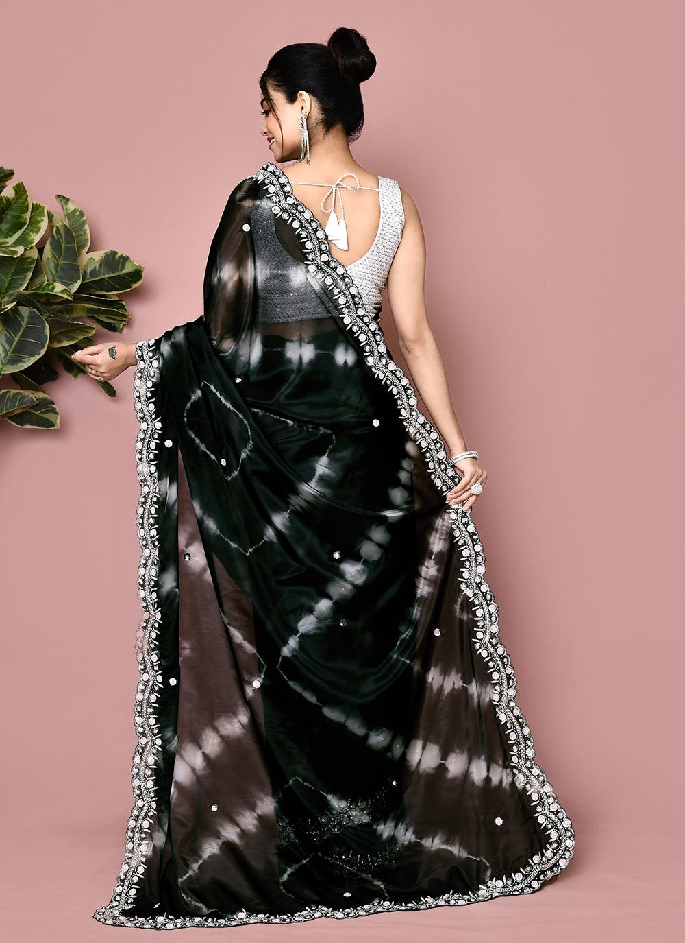 Classic Hand Embroidery Jimmy Chu Saree - S9359